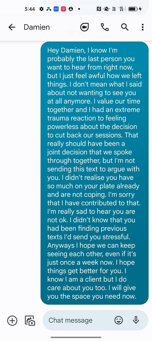 final message to damien